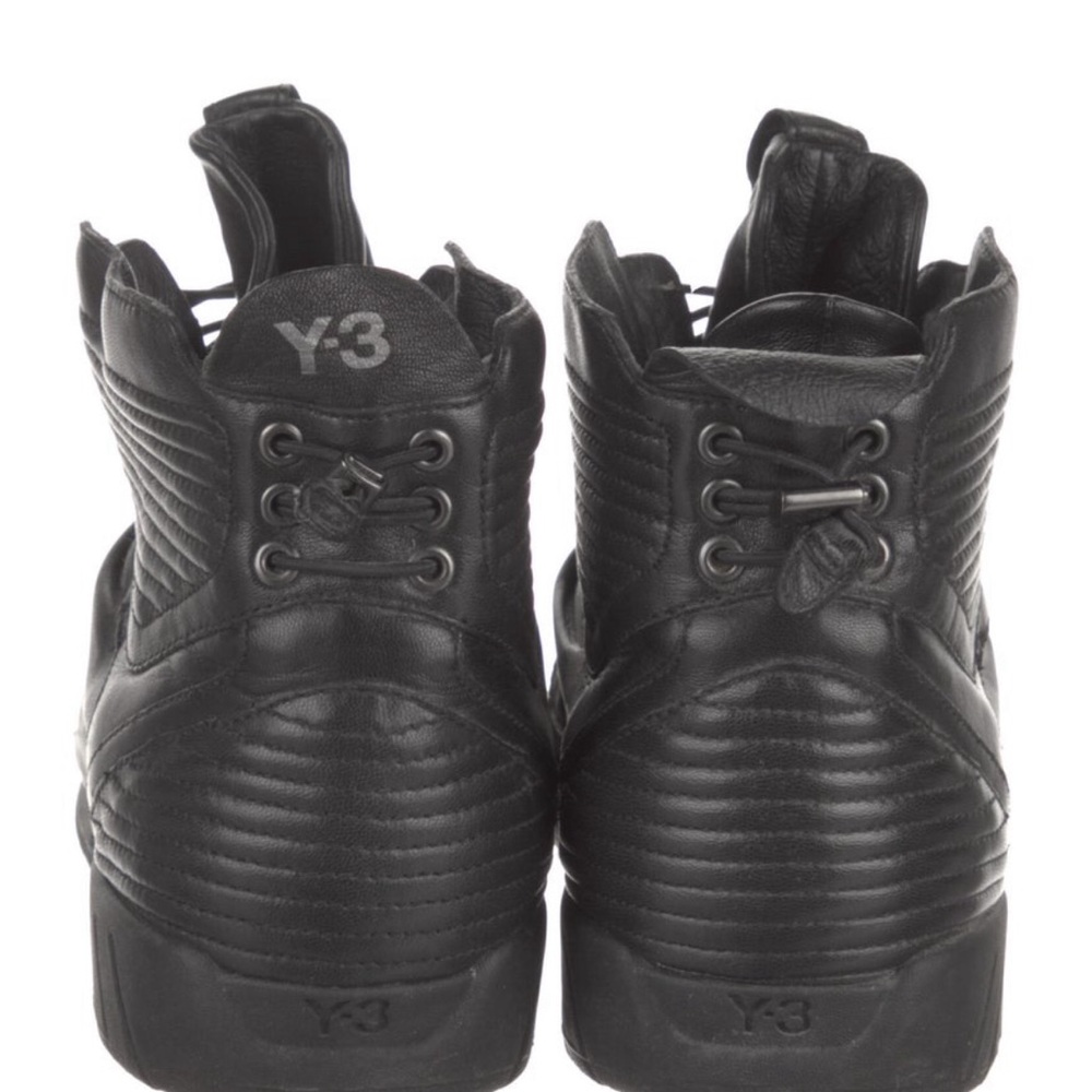 Y-3 Adidas Leather Wedge Sneakers - Picture 4 of 4